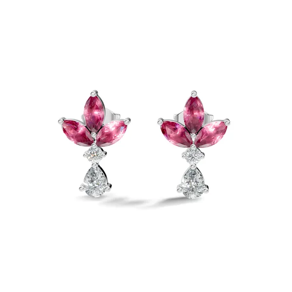 Pink_Floral_Drop_Earrings_For_Women
