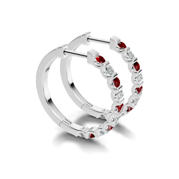 Red_And_Clear_Stone_Hoop_Earrings_For_Women
