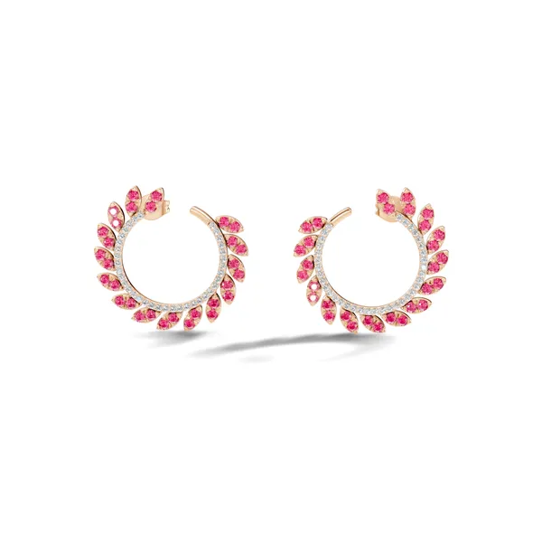 Pink_Stone_Hoop_Earrings_For_Women