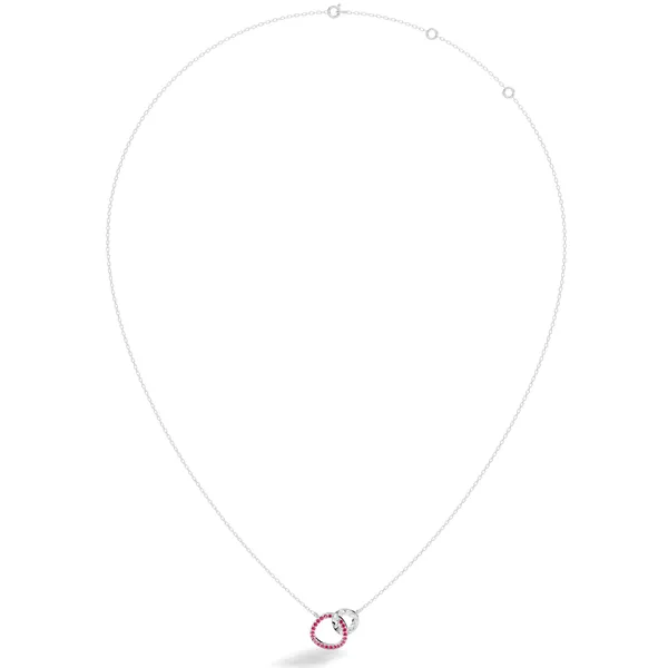 Pink_Stone_Interlocking_Circle_Necklace_For_Women