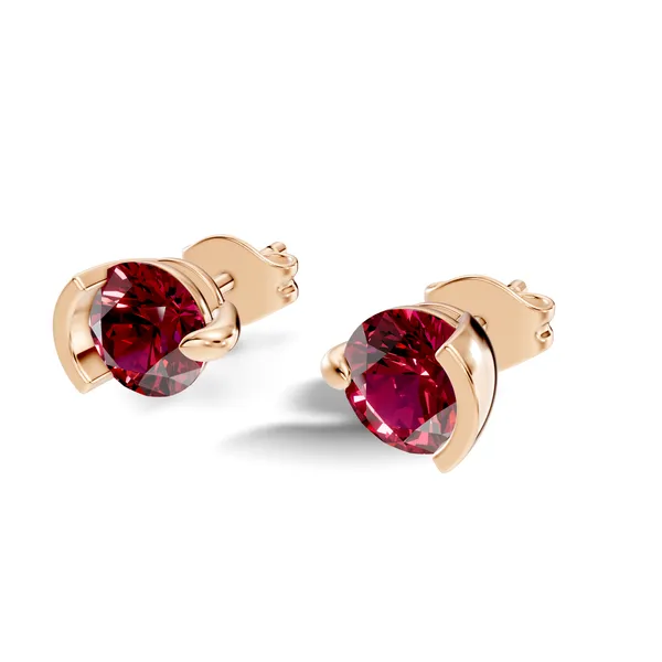 Red_Gemstone_Stud_Earrings_For_Women
