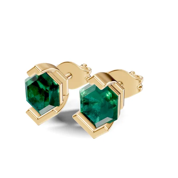 Green_Geometric_Stud_Earrings