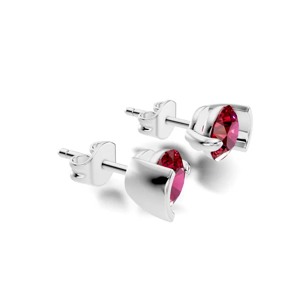 Red_Gemstone_Stud_Earrings_For_Women