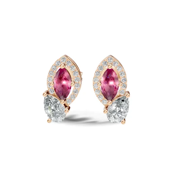 Rose_Pink_Stone_Stud_Earrings_For_Women