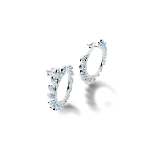 Blue_Stone_Leaf_Hoop_Earrings_For_Women