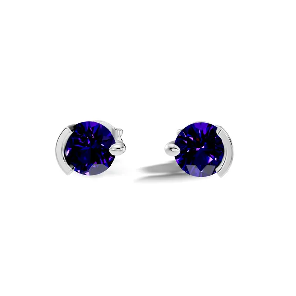 Blue_Faceted_Stud_Earrings_For_Women