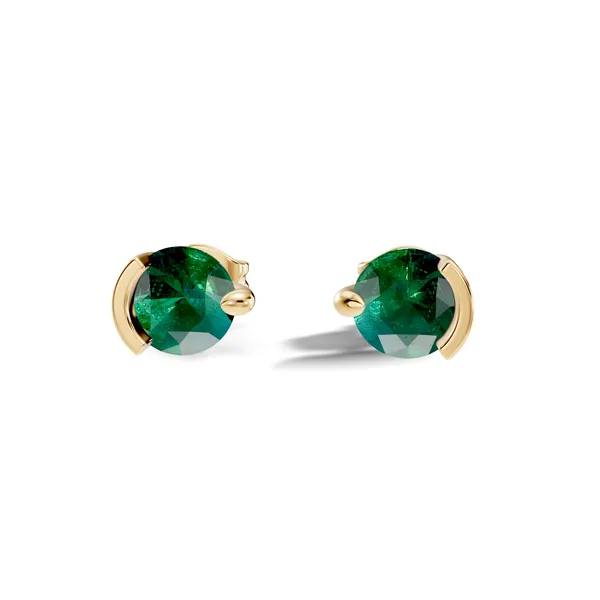 Green_Round_Gemstone_Stud_Earrings