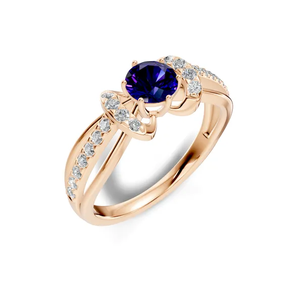 Blue_Stone_Cluster_Ring_For_Women