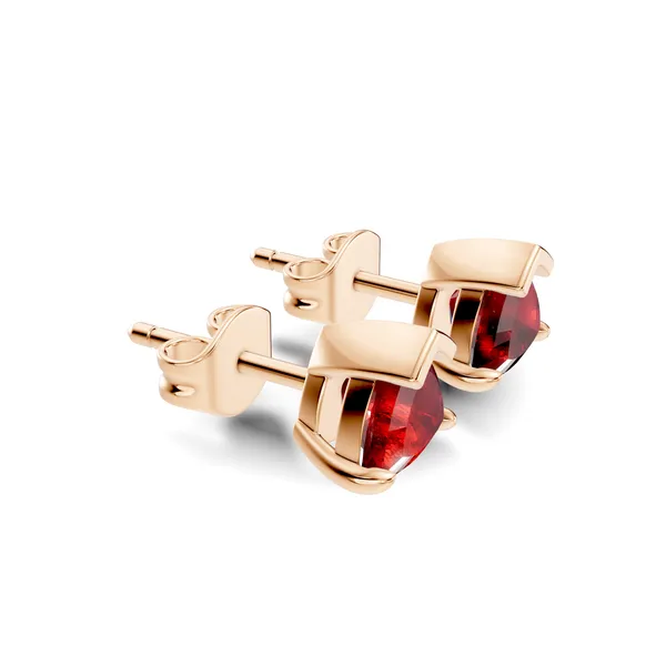 Rose_Red_Triangular_Gemstone_Stud_Earrings