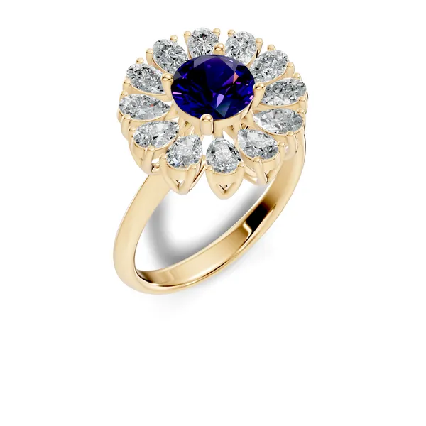 Blue_Stone_Floral_Ring_For_Women