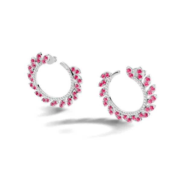 Pink_Stone_Hoop_Earrings_For_Women