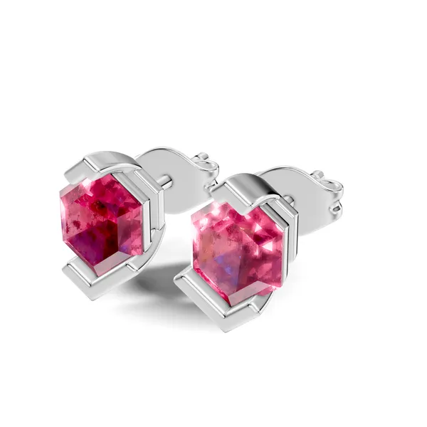 Pink_Gemstone_Geometric_Stud_Earrings_For_Women