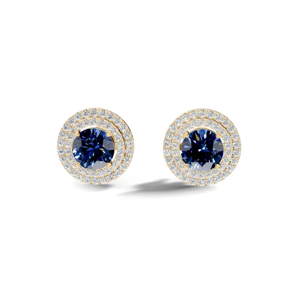 Blue_Stone_Round_Stud_Earrings_For_Women