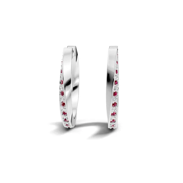 Rose_Multicolour_Stone_Hoop_Earrings_For_Women