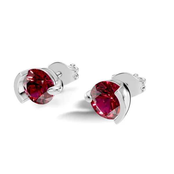 Red_Gemstone_Stud_Earrings_For_Women