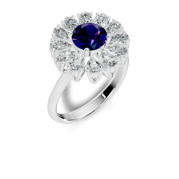 Blue_Stone_Floral_Ring_For_Women