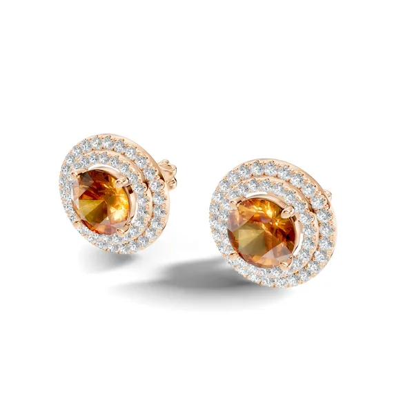 Rose_Orange_Stone_Stud_Earrings_For_Women