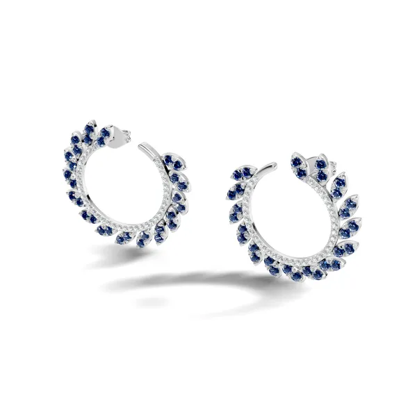 Blue_Stone_Leaf_Hoop_Earrings