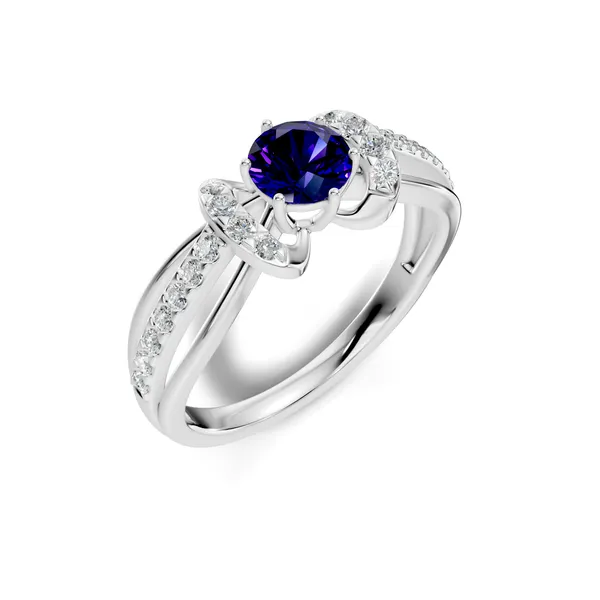 Blue_Stone_Cluster_Ring_For_Women