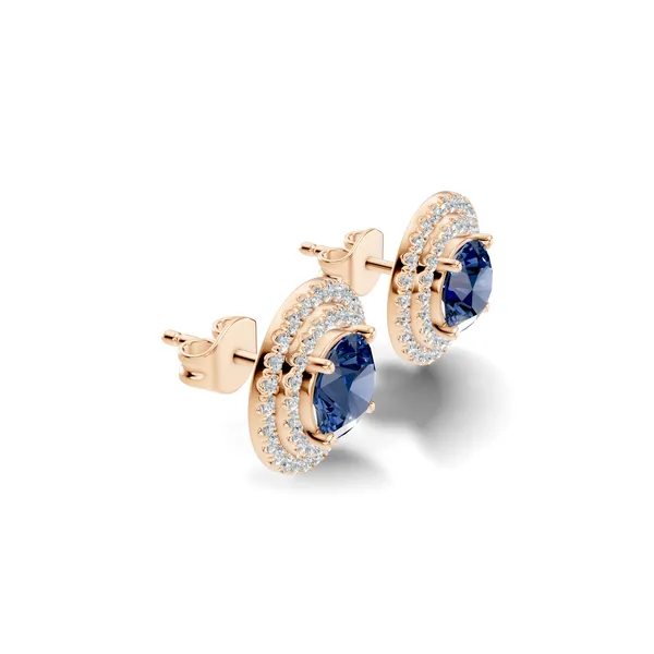 Blue_Stone_Round_Stud_Earrings_For_Women