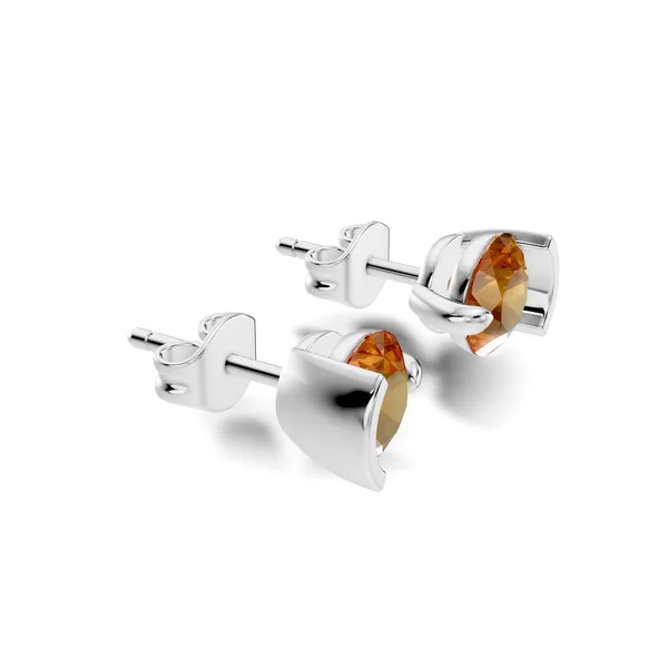 Orange_Stone_Stud_Earrings_For_Women