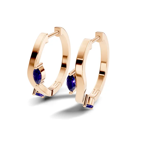 Rose_Blue_Stone_Hoop_Earrings_For_Women