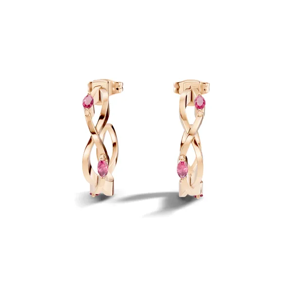 Pink_Stone_Intertwined_Hoop_Earrings_For_Women