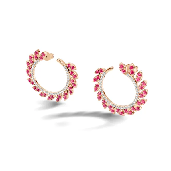 Pink_Stone_Hoop_Earrings_For_Women