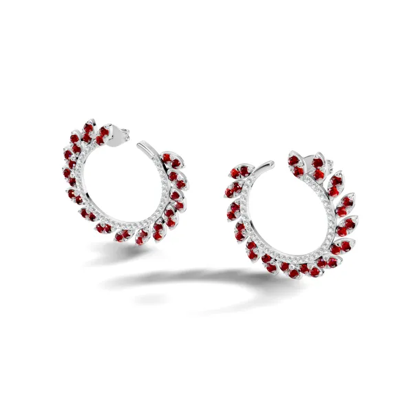 Red_Stone_Hoop_Earrings_For_Women