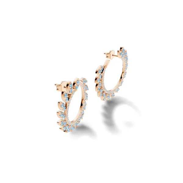 Blue_Stone_Leaf_Hoop_Earrings_For_Women