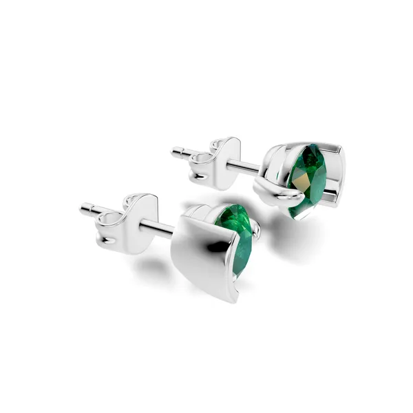 Green_Round_Gemstone_Stud_Earrings