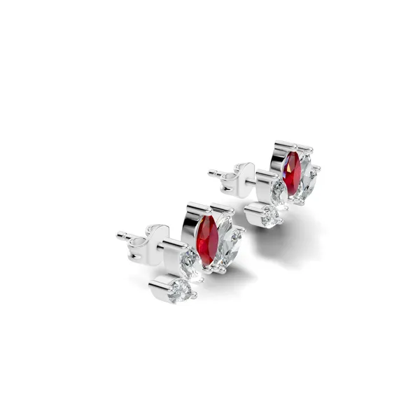 Rose_Red_And_Clear_Stone_Stud_Earrings_For_Women