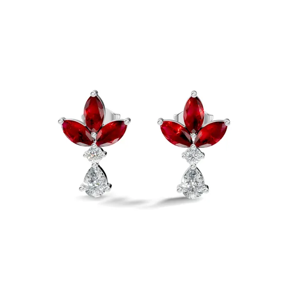 Red_Floral_Drop_Earrings_For_Women