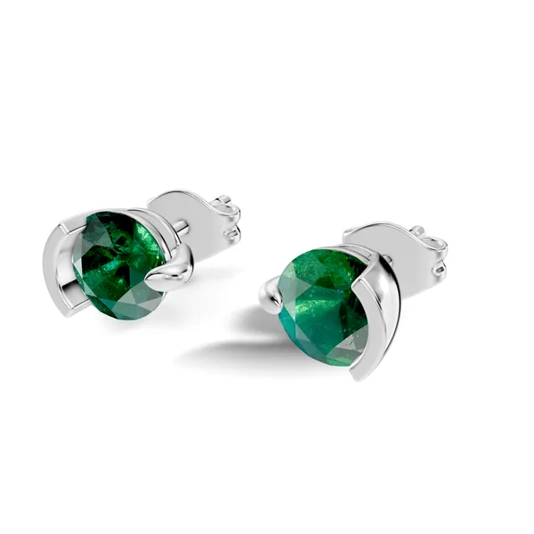 Green_Round_Gemstone_Stud_Earrings