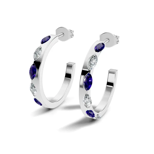 Blue_And_Clear_Stone_Hoop_Earrings_For_Women