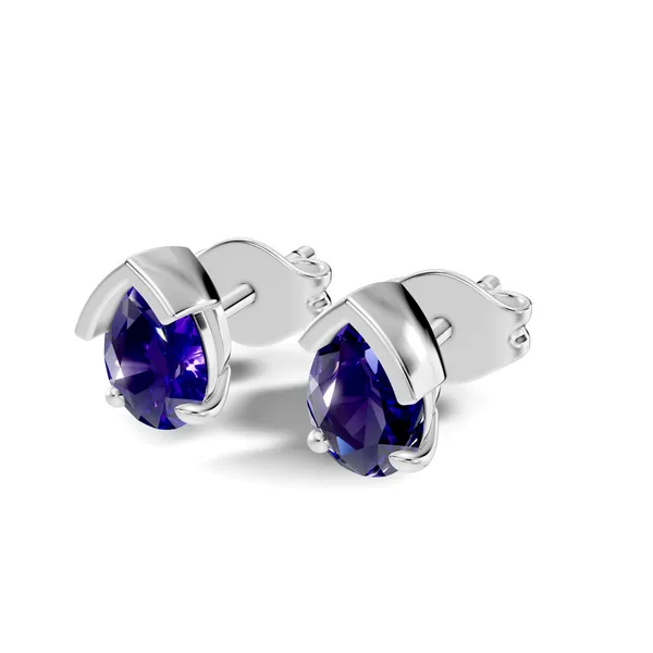 Blue_Teardrop_Stud_Earrings_For_Women