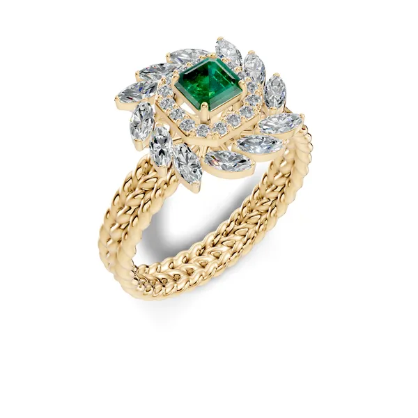 Green_Stone_Floral_Ring_For_Women