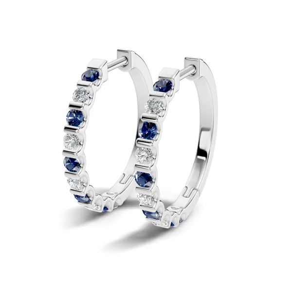 Rose_Blue_And_Clear_Stone_Hoop_Earrings_For_Women