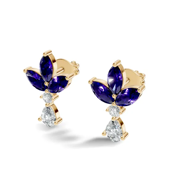 Blue_Floral_Drop_Earrings_For_Women