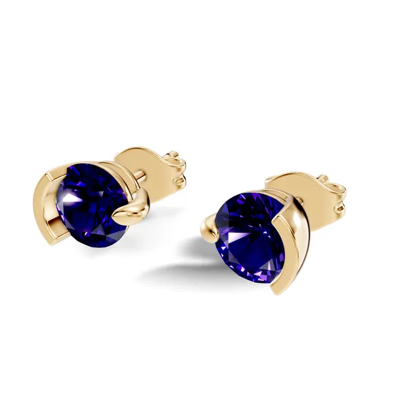 Blue_Faceted_Stud_Earrings_For_Women
