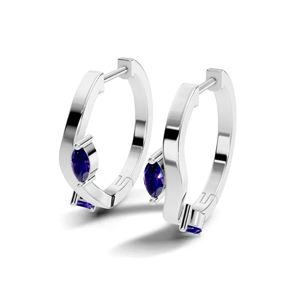 Rose_Blue_Stone_Hoop_Earrings_For_Women
