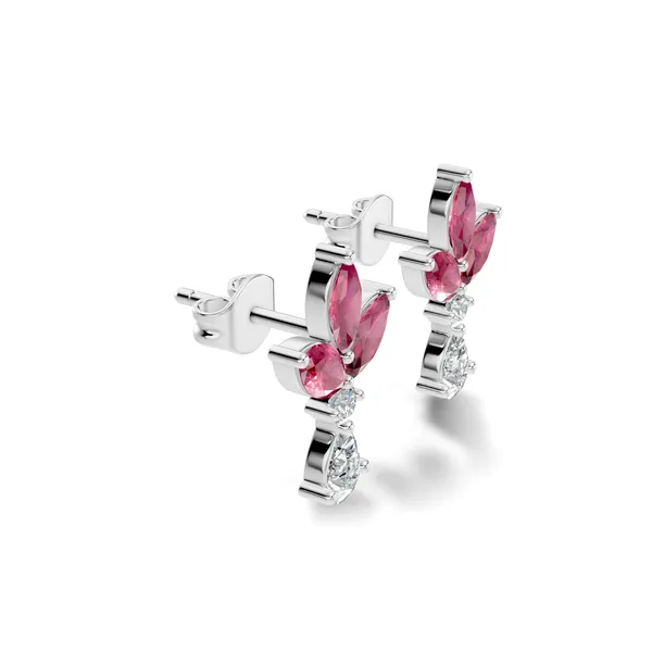 Pink_Floral_Drop_Earrings_For_Women