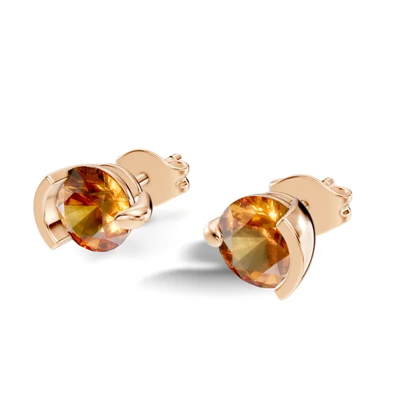 Orange_Stone_Stud_Earrings_For_Women
