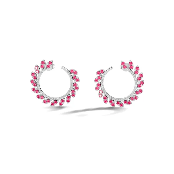 Pink_Stone_Hoop_Earrings_For_Women