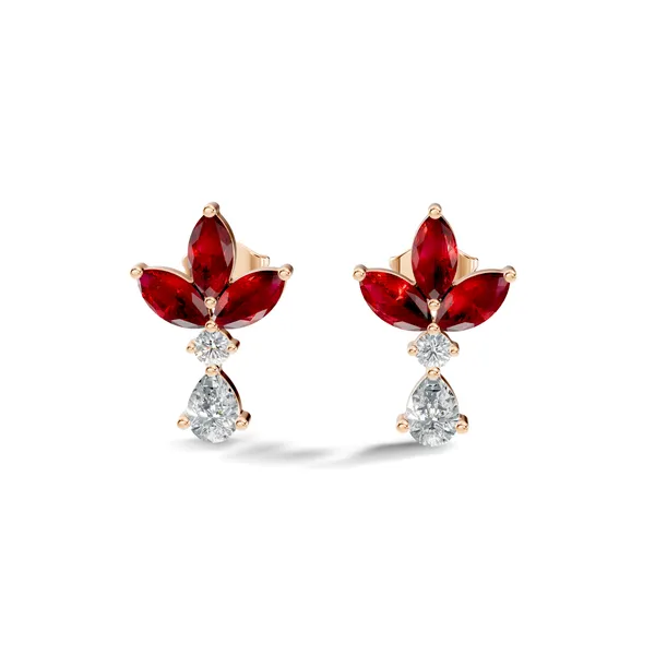 Red_Floral_Drop_Earrings_For_Women