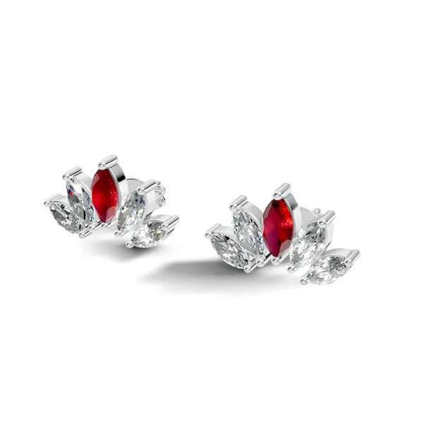Rose_Red_And_Clear_Stone_Stud_Earrings_For_Women