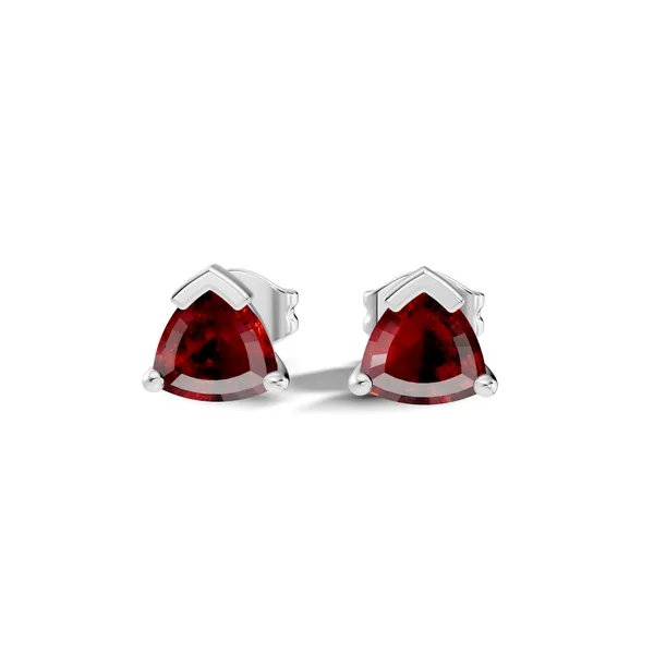 Rose_Red_Triangular_Gemstone_Stud_Earrings