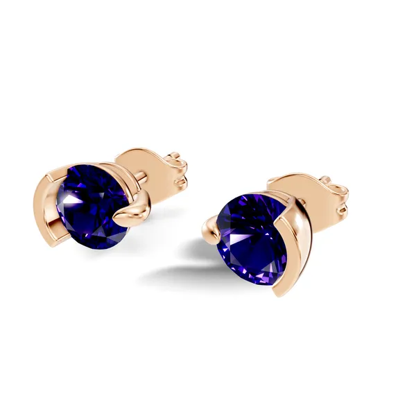 Blue_Faceted_Stud_Earrings_For_Women
