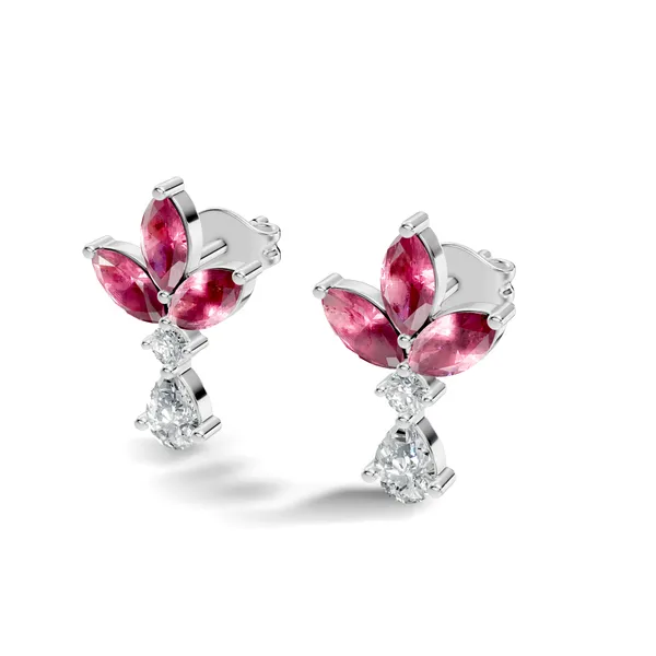 Pink_Floral_Drop_Earrings_For_Women