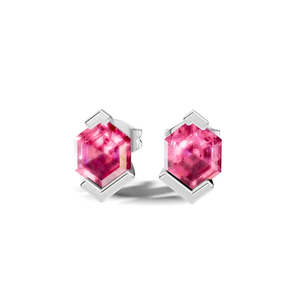 Pink_Gemstone_Geometric_Stud_Earrings_For_Women